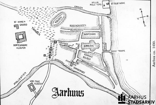 Gamle bykort, Aarhus cirka 1450