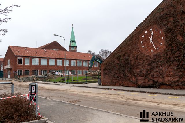 Området i det forladte Aarhus Kommunehospital