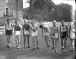 3000m løb, start, holdkamp, Aarhus Stadion. Vinder Gunnar Smith, Skovbakken