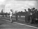 3000m løb, start, holdkamp, Aarhus Stadion. Vinder Gunnar Smith, Skovbakken